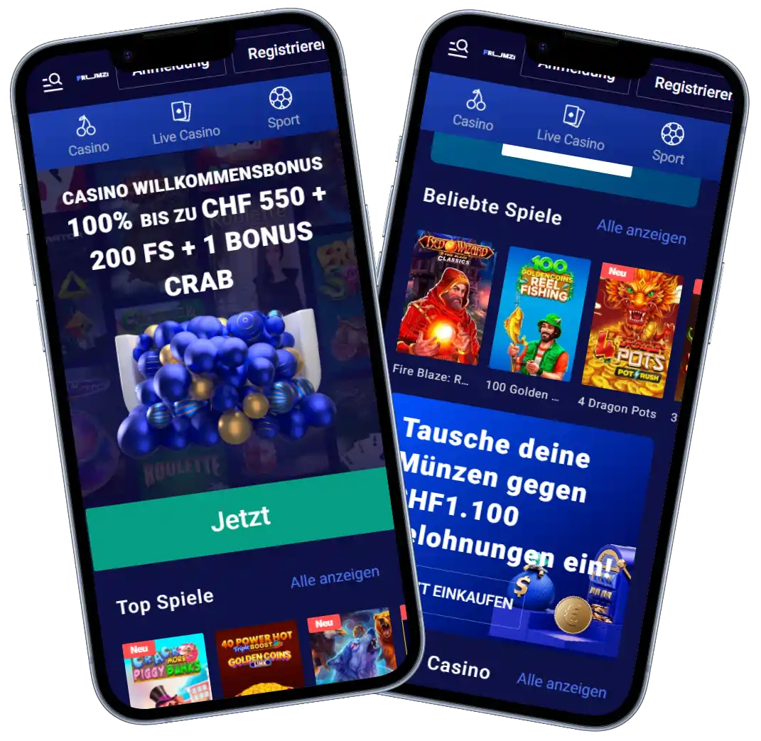 Frumzi Casino mit Spielautomaten und Bonusübersicht