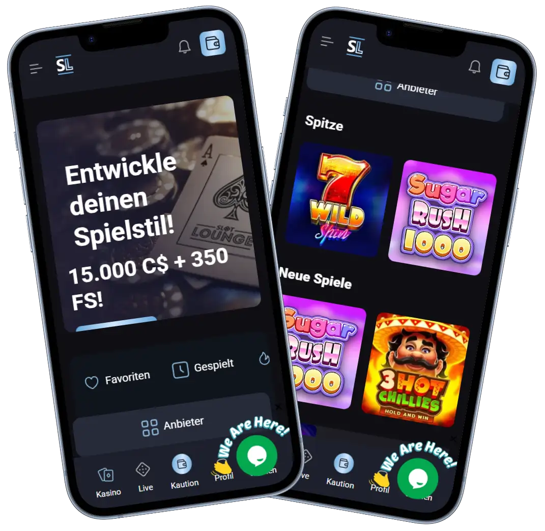 SlotLounge Casino mit Spielautomaten und Bonusangebot